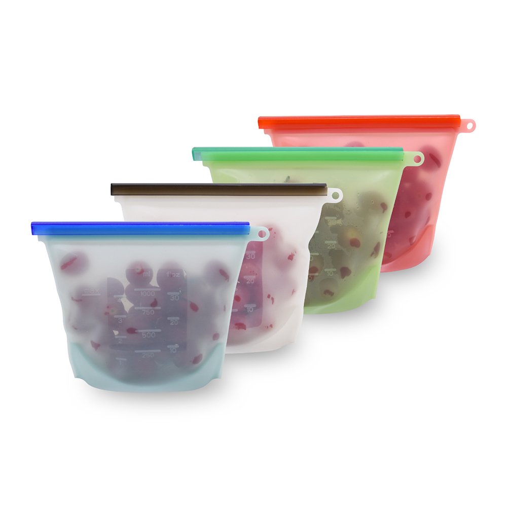 Wholesale Custom Logo Eco-Friendly BPA Free Leakproof Sandwich Bags Food Fresh Airtight Seal Reusable Silicone Food Storage Bag