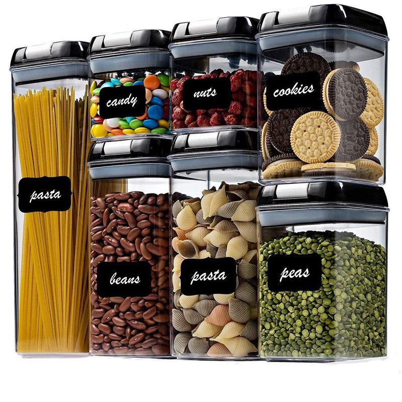 wholesale Clear Plastic Storage Box and Bins With Lids For Kitchen Storage Spice Container