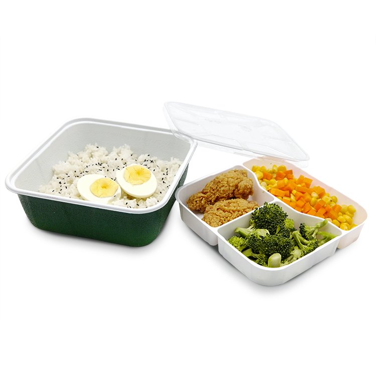 Source Factory Customization Microwable Plastic Disposable Square food Takeaway Tiffin Box With 3 Compartment