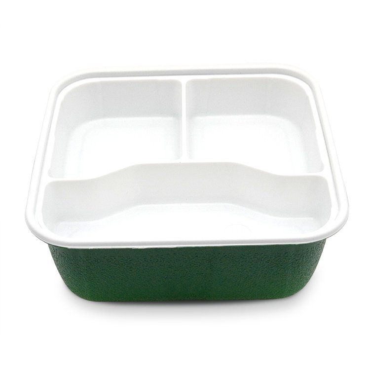 Source Factory Customization Microwable Plastic Disposable Square food Takeaway Tiffin Box With 3 Compartment