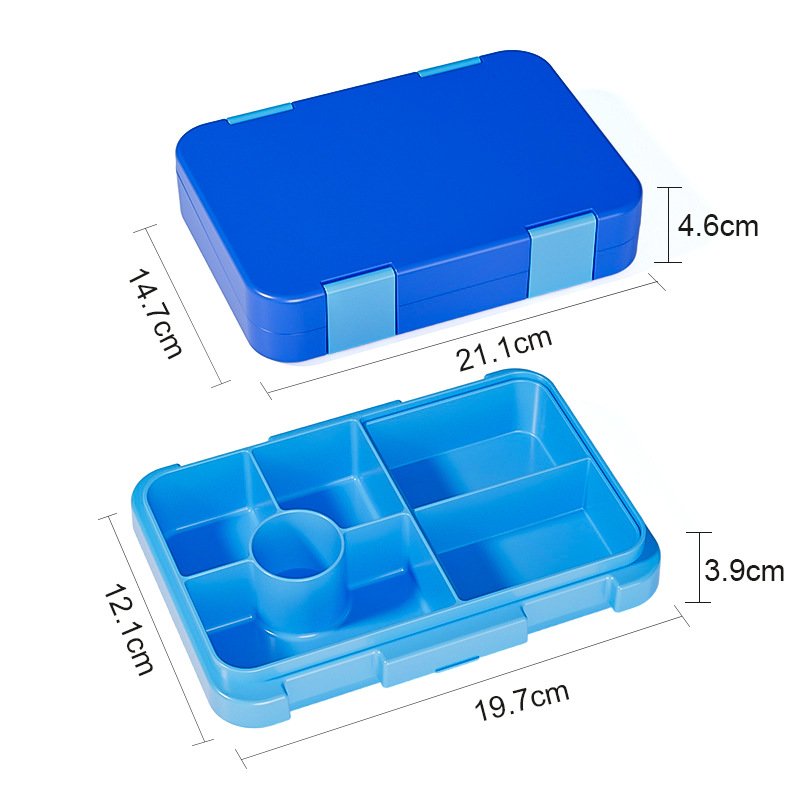 Wholesale custom leakproof tiffin lunch box school 6 compartment storage boxes tritan bento lunch box for kids