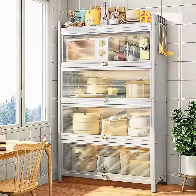 Hot selling products: modern flat packaging kitchen food storage containers tableware cabinets