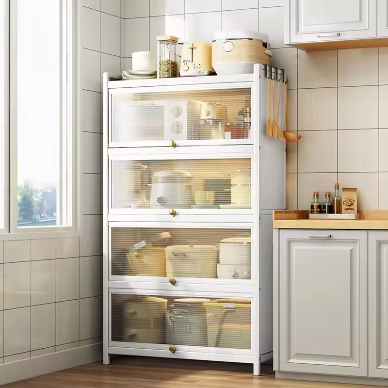 Hot selling products: modern flat packaging kitchen food storage containers tableware cabinets