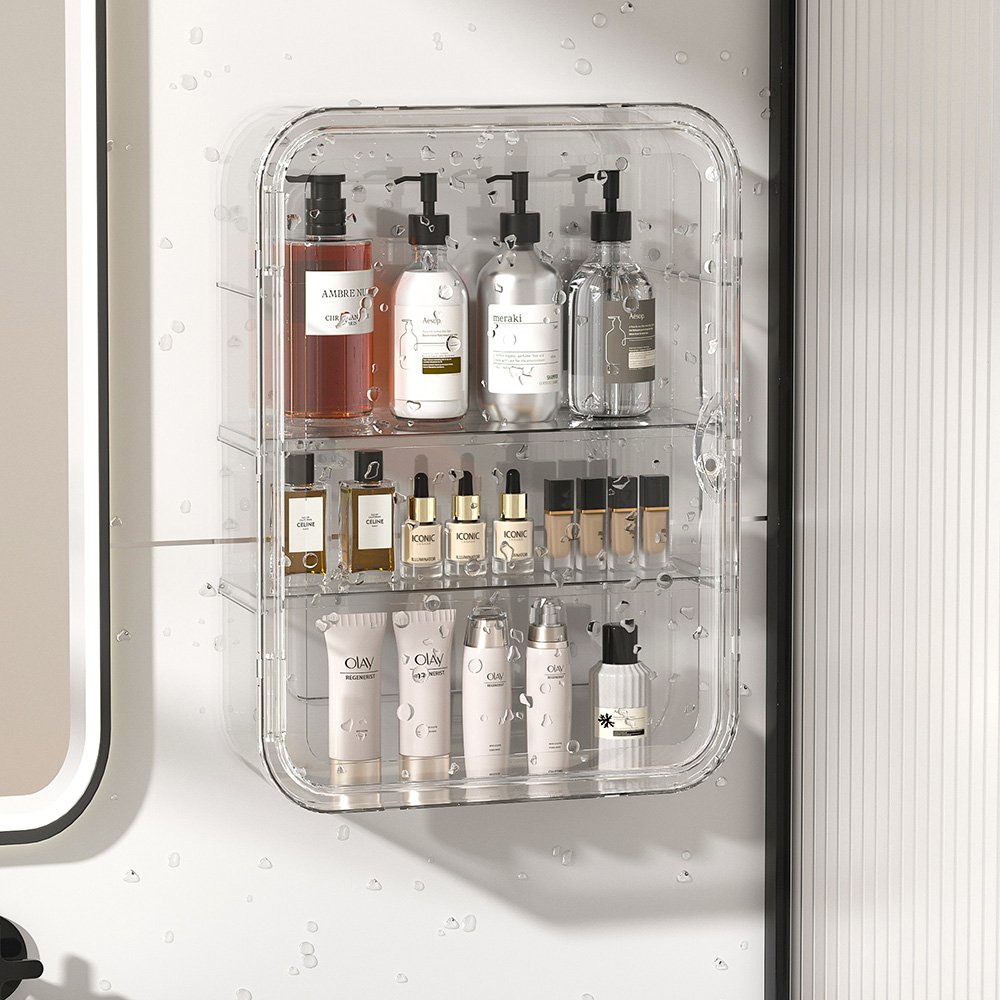 Hot sell makeup storage box wall mounted mini figures display case transparent PET box plastic