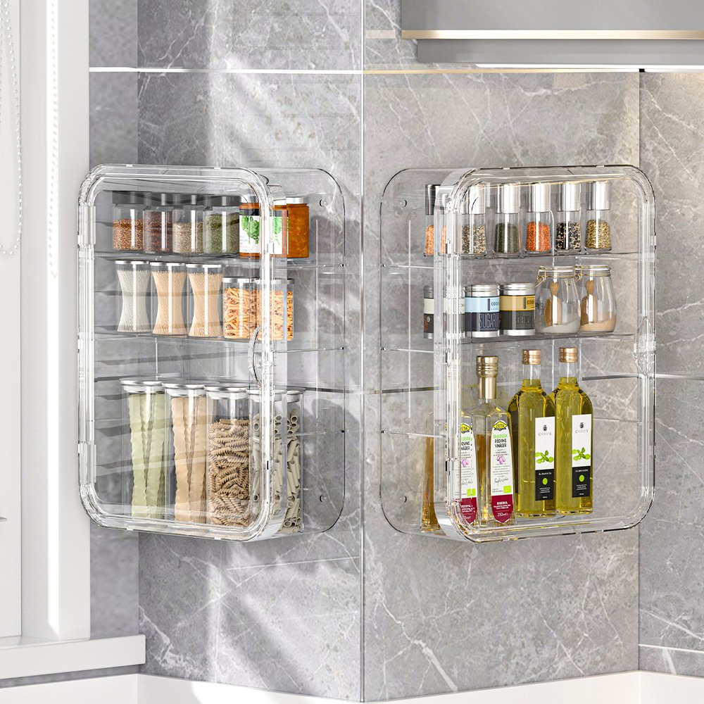 Hot sell makeup storage box wall mounted mini figures display case transparent PET box plastic