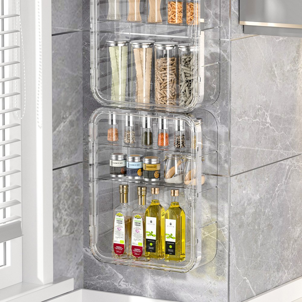 Hot sell makeup storage box wall mounted mini figures display case transparent PET box plastic