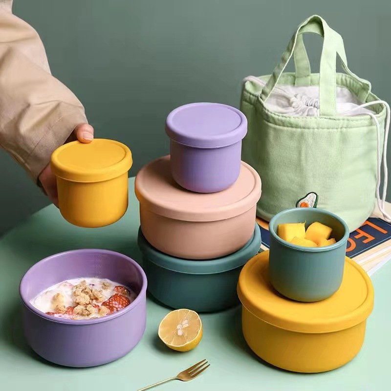 Silicone Baby Food Container Household Portable Storage BPA Free Keep Fresh Lunch Box