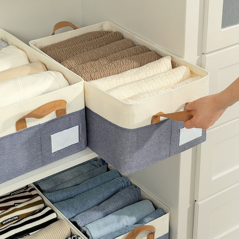 Modern rectangular storage boxes are multi - functional and foldable and are used to store toys clothes and sundries