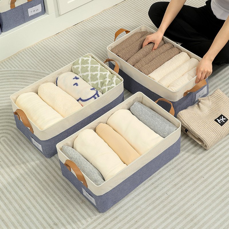 Modern rectangular storage boxes are multi - functional and foldable and are used to store toys clothes and sundries