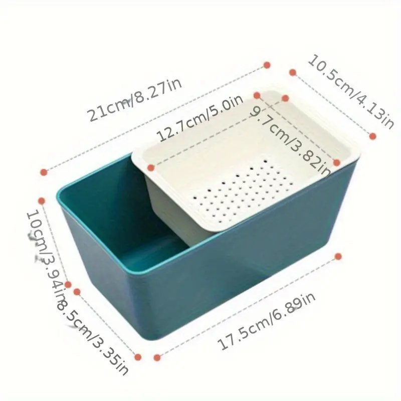 Wholesale Household Rectangular Snack Storage Box Kitchen Drainage Double Layer Plastic Fruit Storage Box