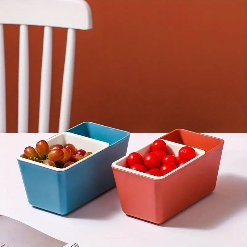 Wholesale Household Rectangular Snack Storage Box Kitchen Drainage Double Layer Plastic Fruit Storage Box