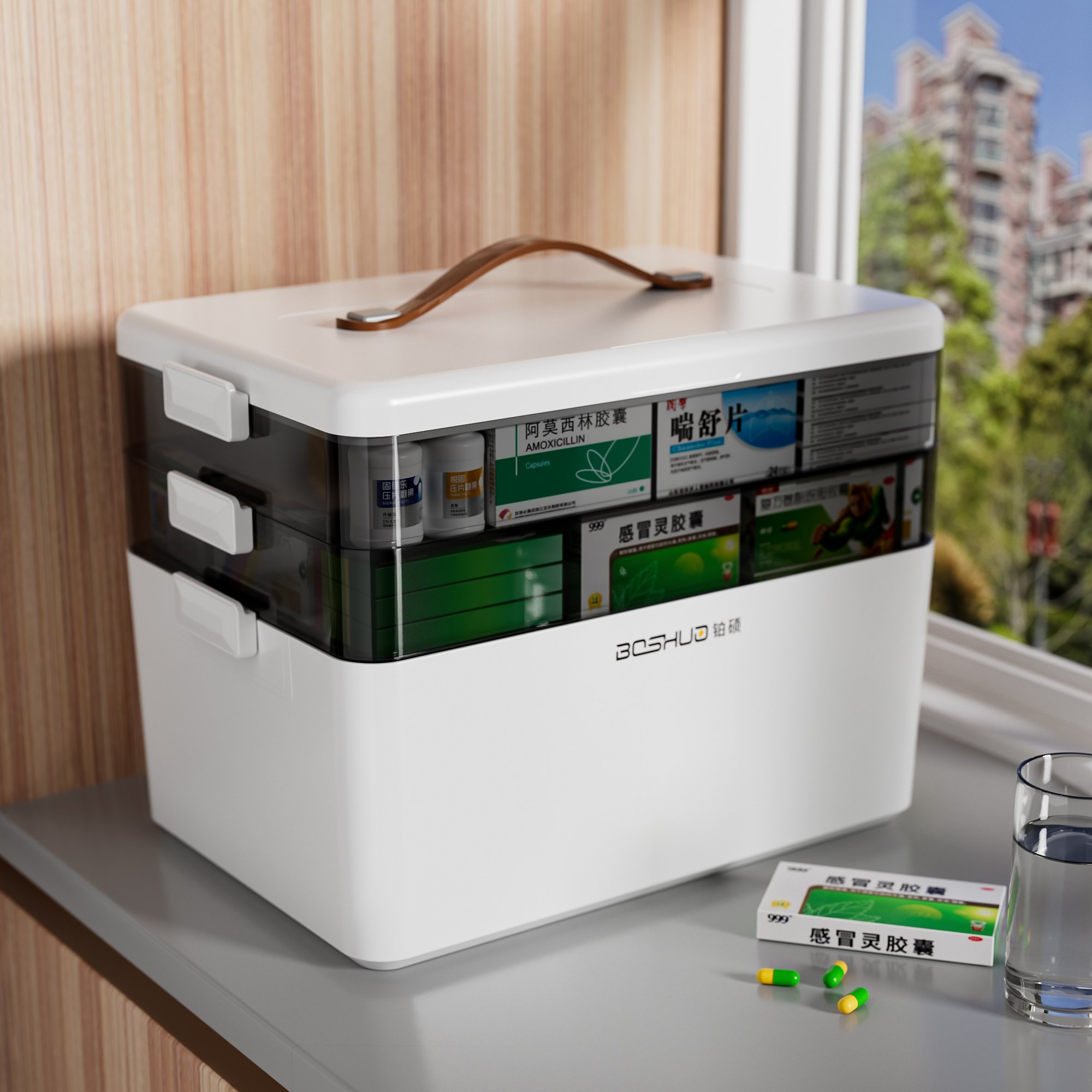 Large-Capacity Portable Multi-Layer Plastic Medicine Storage Box Modern Injection Design First Aid Medicine Storage Unit