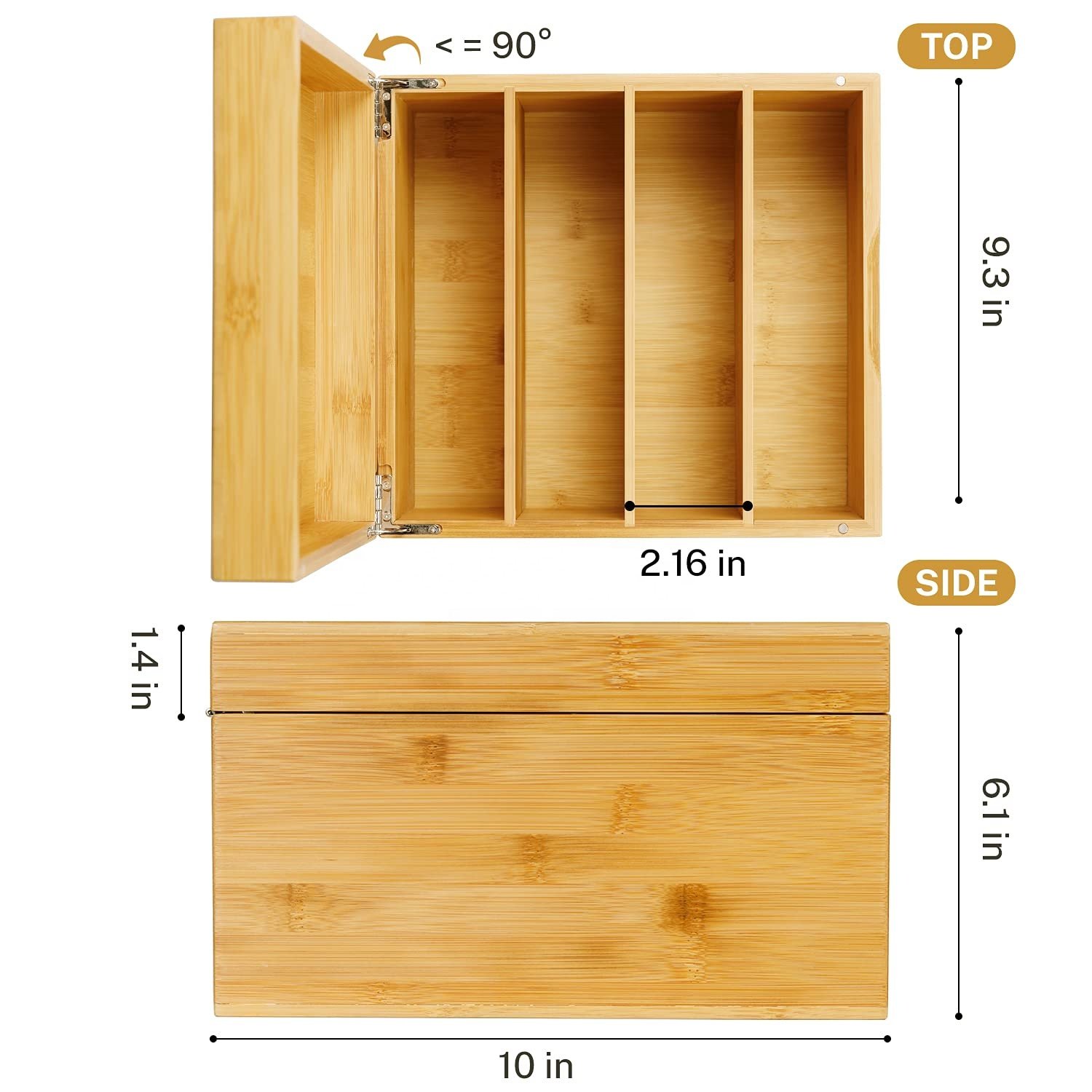 Custom advanced environmental index card storage box Bamboo Business Card Storage Box