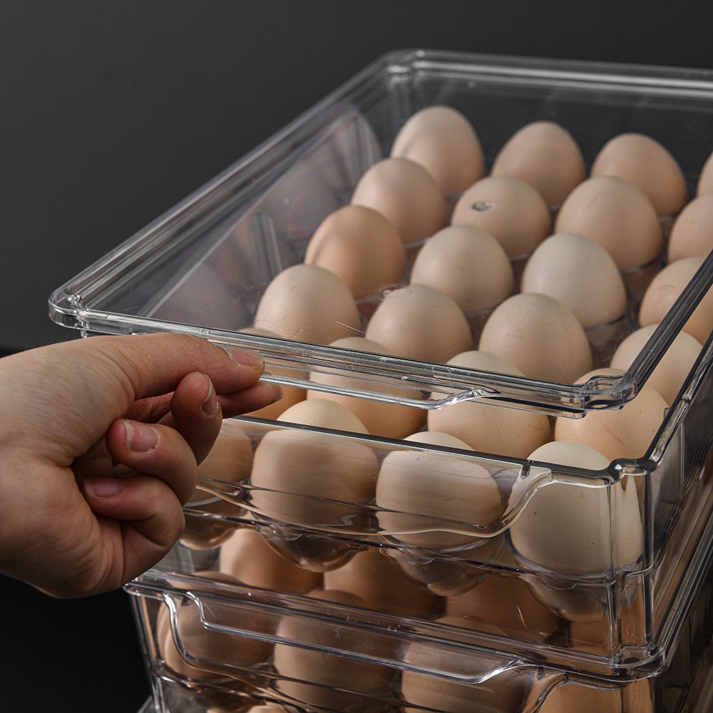High Quality 24 Holes Clear Tray Egg Storage Box Food Grade PET Refrigerator Food Egg Preservation Box