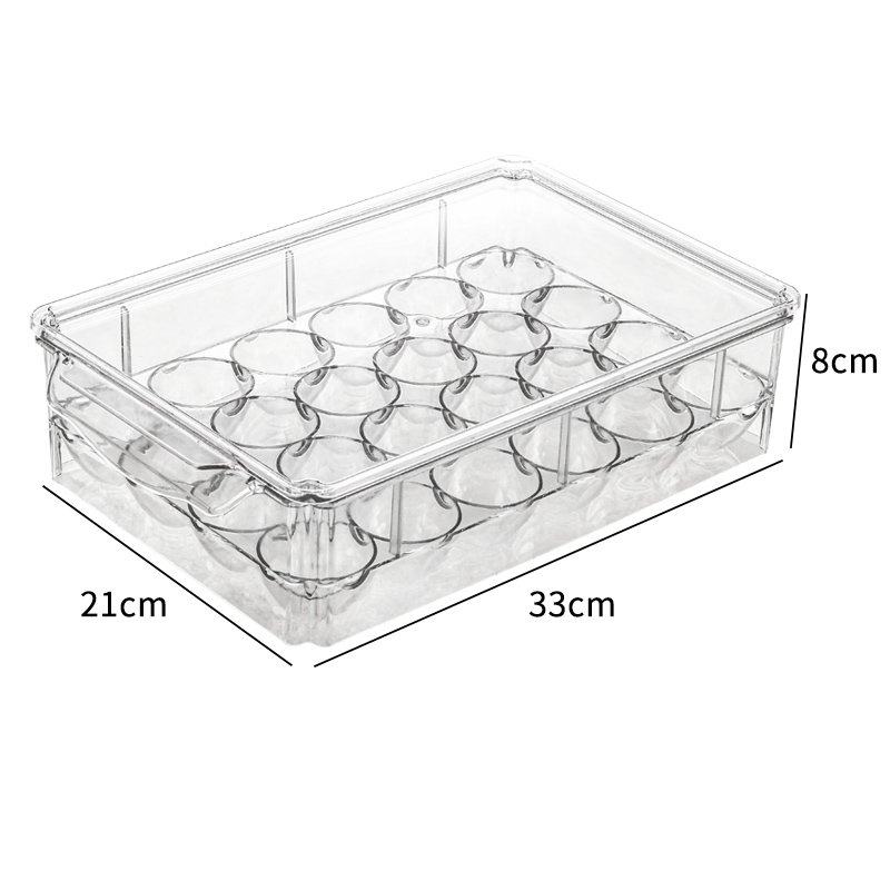 High Quality 24 Holes Clear Tray Egg Storage Box Food Grade PET Refrigerator Food Egg Preservation Box