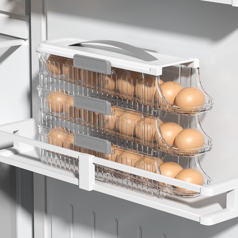 DS2271 Automatic Rolling Egg Fresh Storage Box for Fridge Egg Holder Container Organizer Bin Egg Container For Refrigerator
