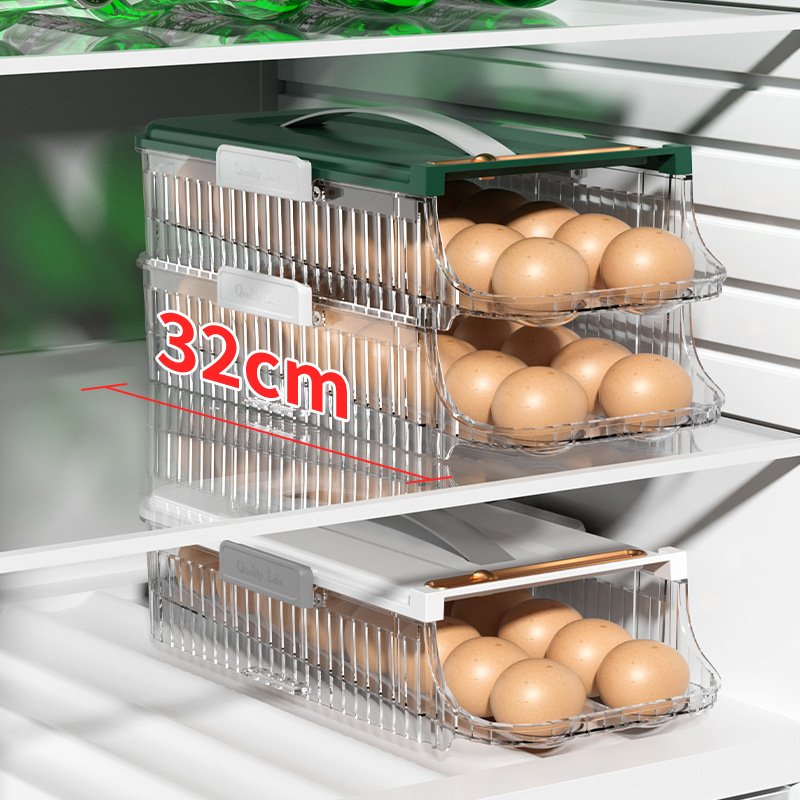 DS2271 Automatic Rolling Egg Fresh Storage Box for Fridge Egg Holder Container Organizer Bin Egg Container For Refrigerator