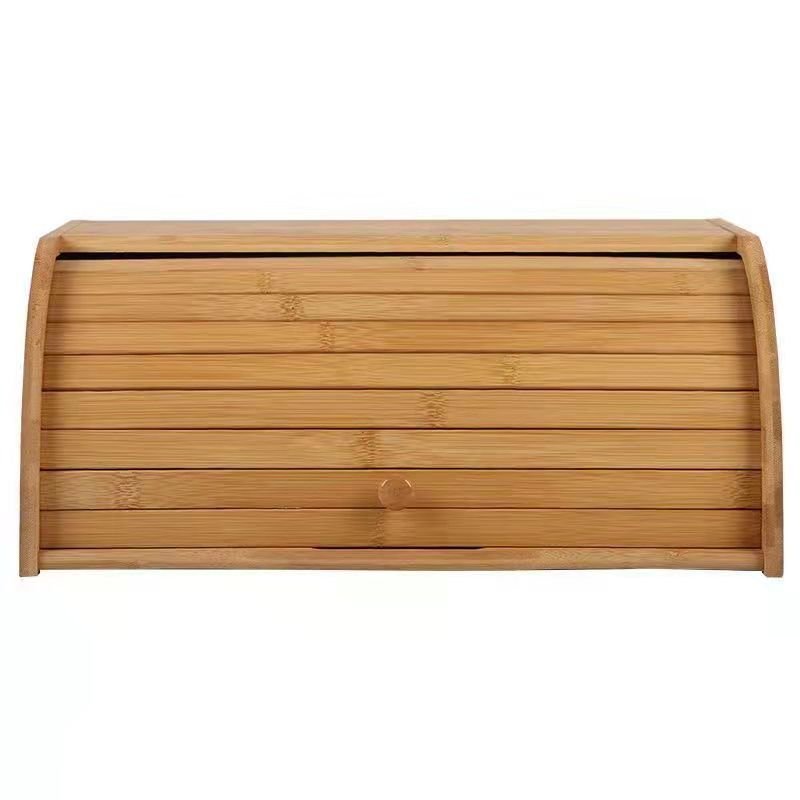 Hot Selling roll top bread box kitchen counter organizer bread storage box bamboo bread box