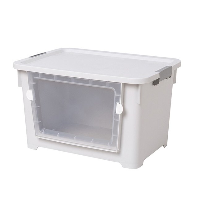 XingYou Newlife Style Large 70L Stackable Thickened Front Open Plastic Storage Box with Flap Lid