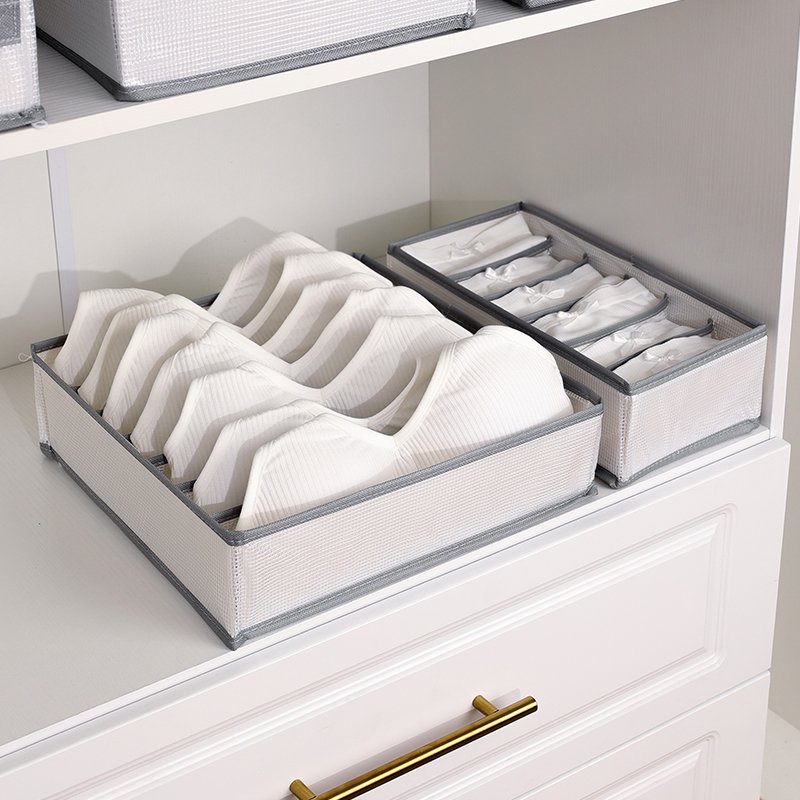 Lingerie bra storage box foldable lightweight large space 7 compartment ladies lingerie storage box wardrobe clothes organizer