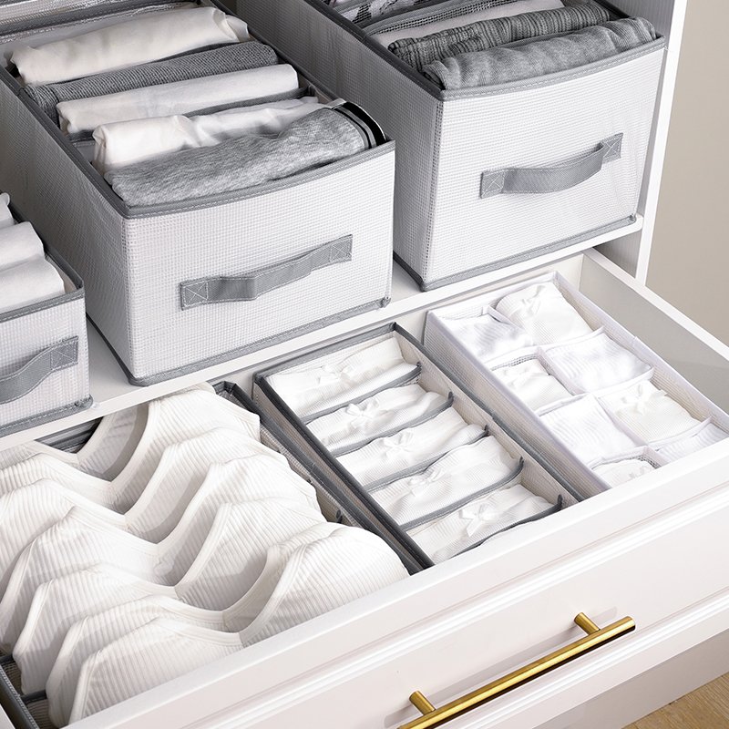 Lingerie bra storage box foldable lightweight large space 7 compartment ladies lingerie storage box wardrobe clothes organizer