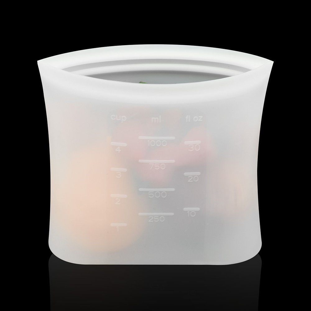 BPA Plastic Free No Glues Adhesives Reusable Stand-Up Leakproof Food Storage Container Freezer Silicone Zipper Bag for Food
