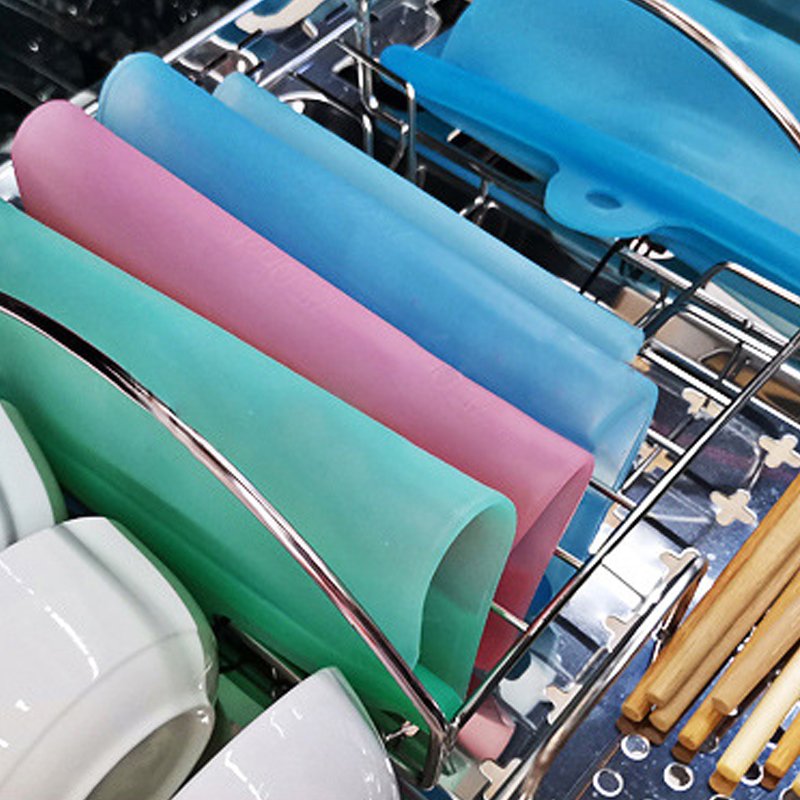 Wholesale Reusable Self Sealing Leakproof Stand up Ziplock Vacuum Sealer Clear Silicone Zipper Lock Silicone Food Storage Bag