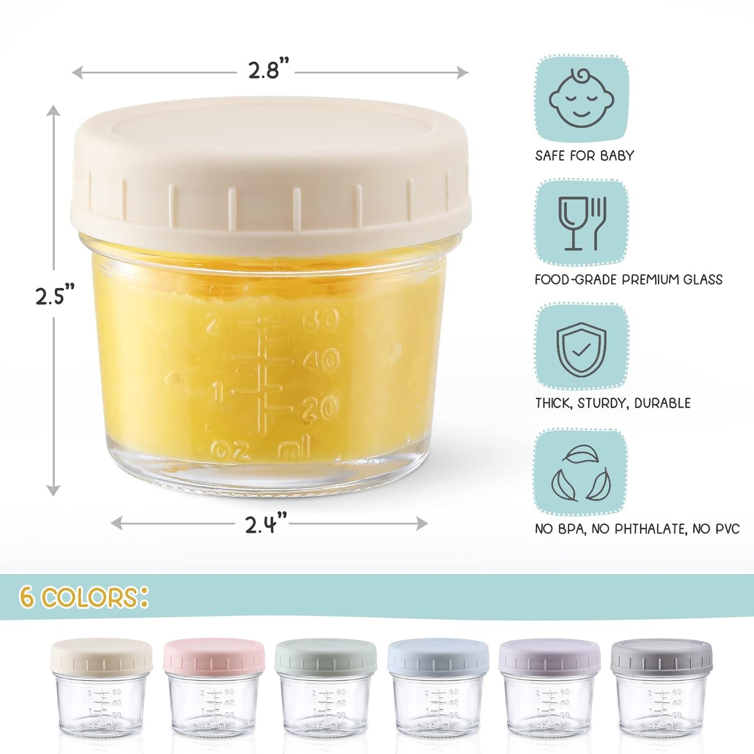 Glass Baby Food Maker Baby Food Storage Containers Baby Food Storage Jars With Lids