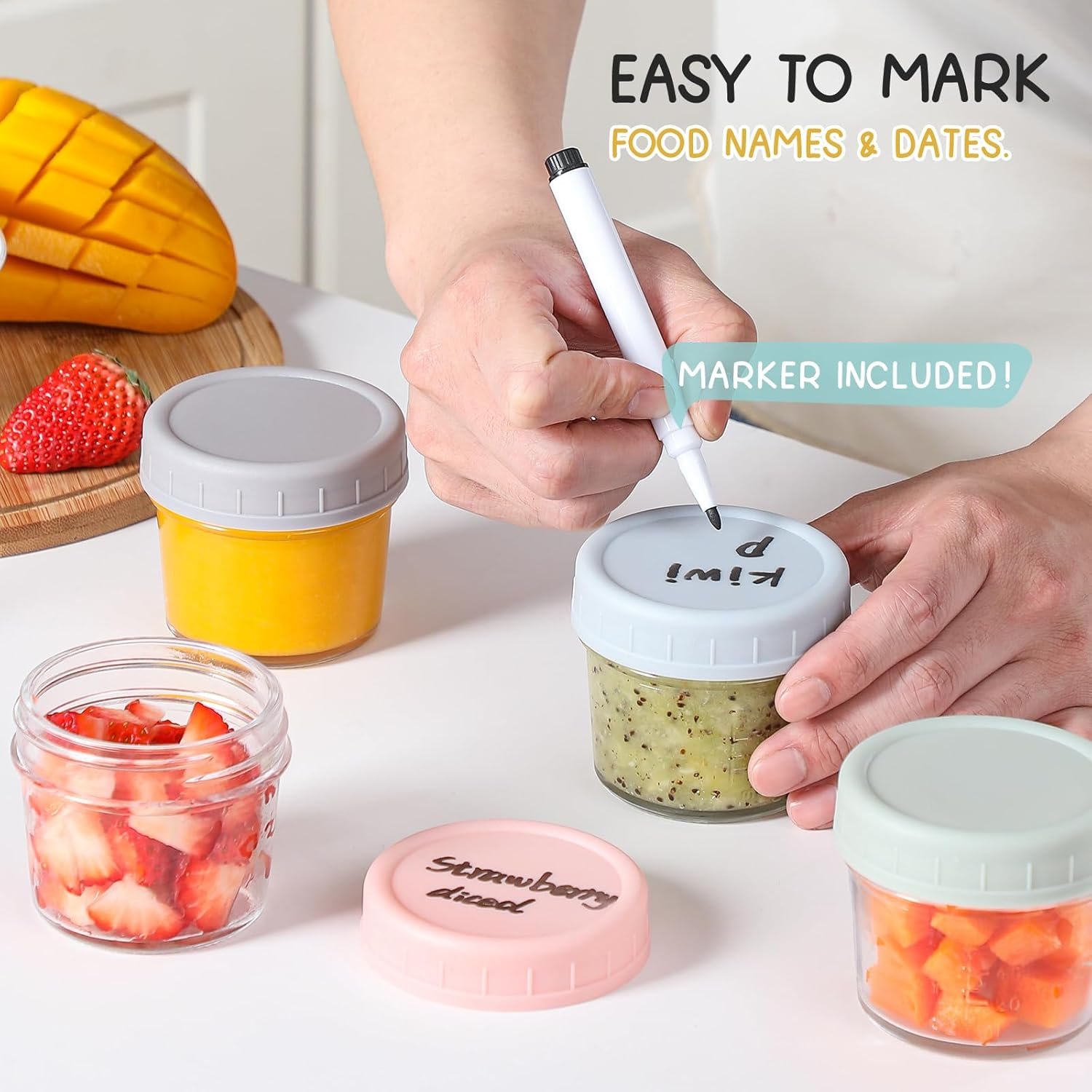 Glass Baby Food Maker Baby Food Storage Containers Baby Food Storage Jars With Lids