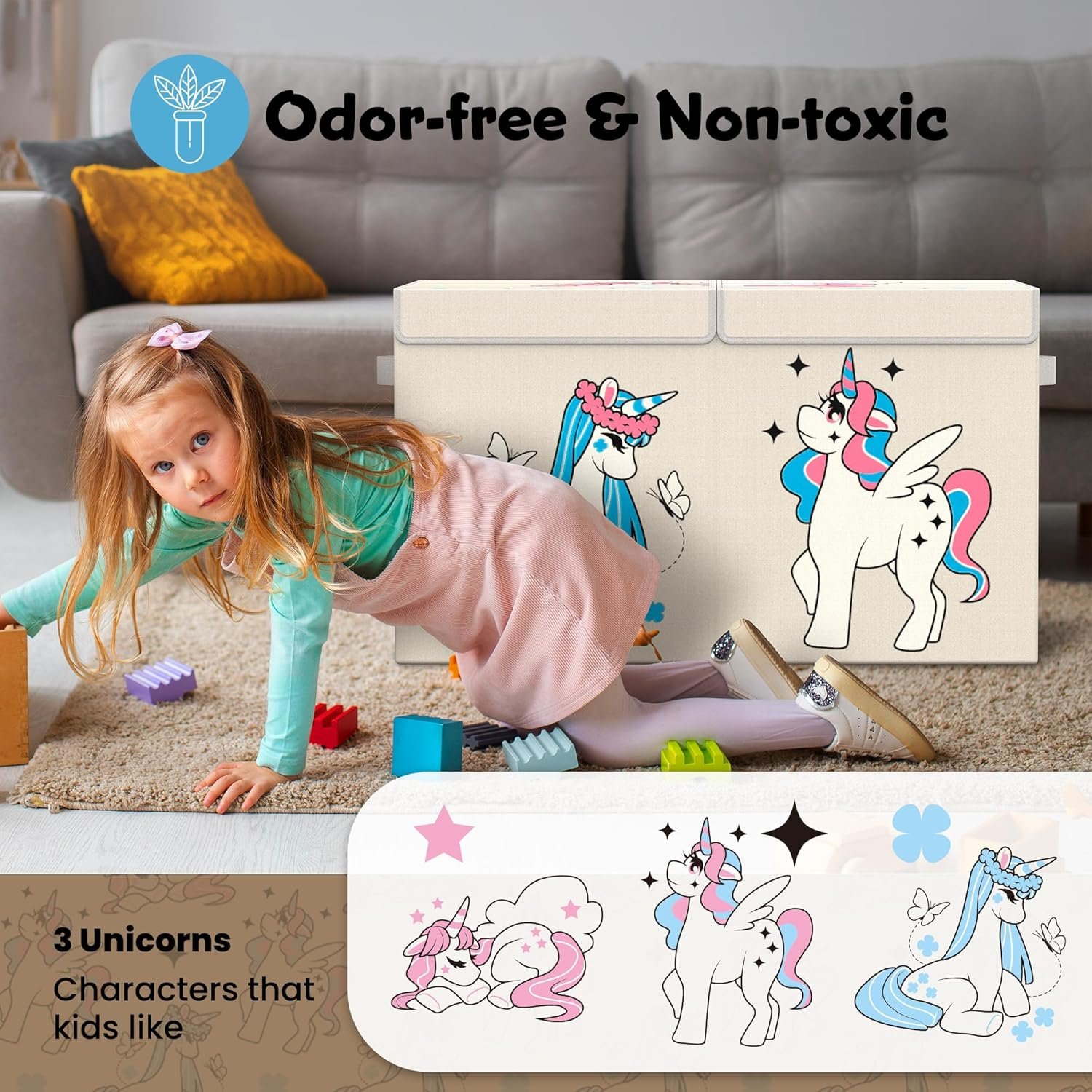 High Quality Flip Storage Box Front Opening Thickened Kids Toys Storage Boxes and Bins Foldable Laundry Storage Basket