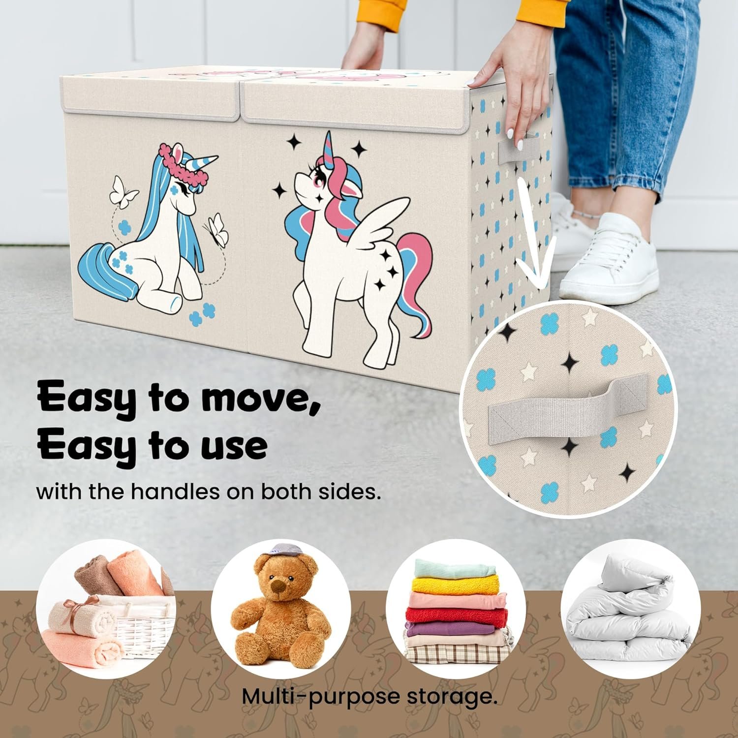 High Quality Flip Storage Box Front Opening Thickened Kids Toys Storage Boxes and Bins Foldable Laundry Storage Basket