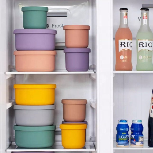 Food Grade Silicone Fresh Keeping Box Refrigerated Safe Food Storage Container Silicone Baby Food Box