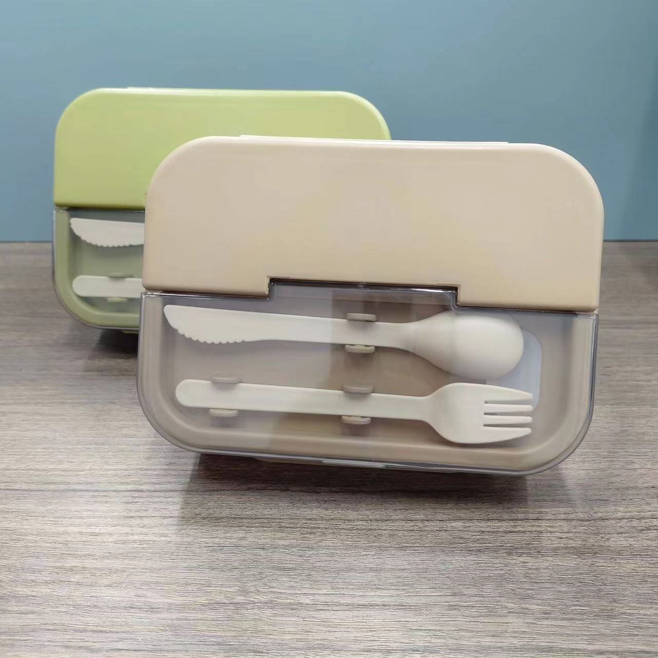 Portable Lunch Box Made Of food Grade Wheat Straw With Grid Design And Sealing Ring Design For food Preservation