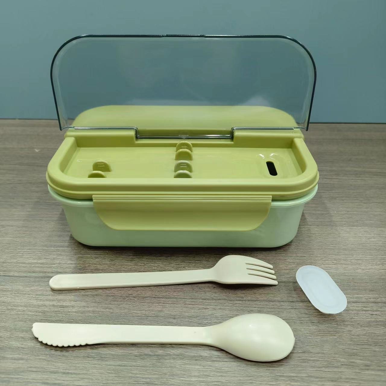 Portable Lunch Box Made Of food Grade Wheat Straw With Grid Design And Sealing Ring Design For food Preservation