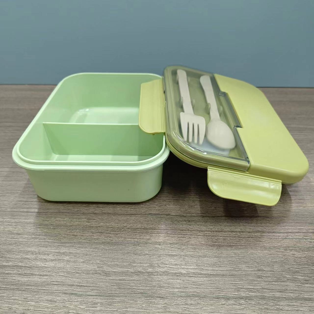 Portable Lunch Box Made Of food Grade Wheat Straw With Grid Design And Sealing Ring Design For food Preservation