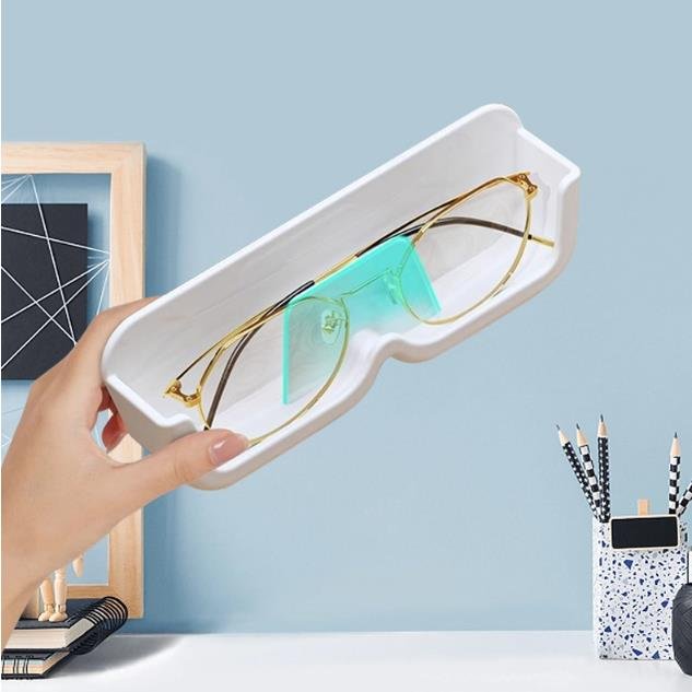 Wall Mounted Glasses Storage Box Self-adhesive Sunglasses Storage Holder Myopia Glasses Display Rack Bedside Anti Pressure Shelf