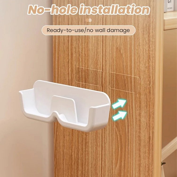 Wall Mounted Glasses Storage Box Self-adhesive Sunglasses Storage Holder Myopia Glasses Display Rack Bedside Anti Pressure Shelf