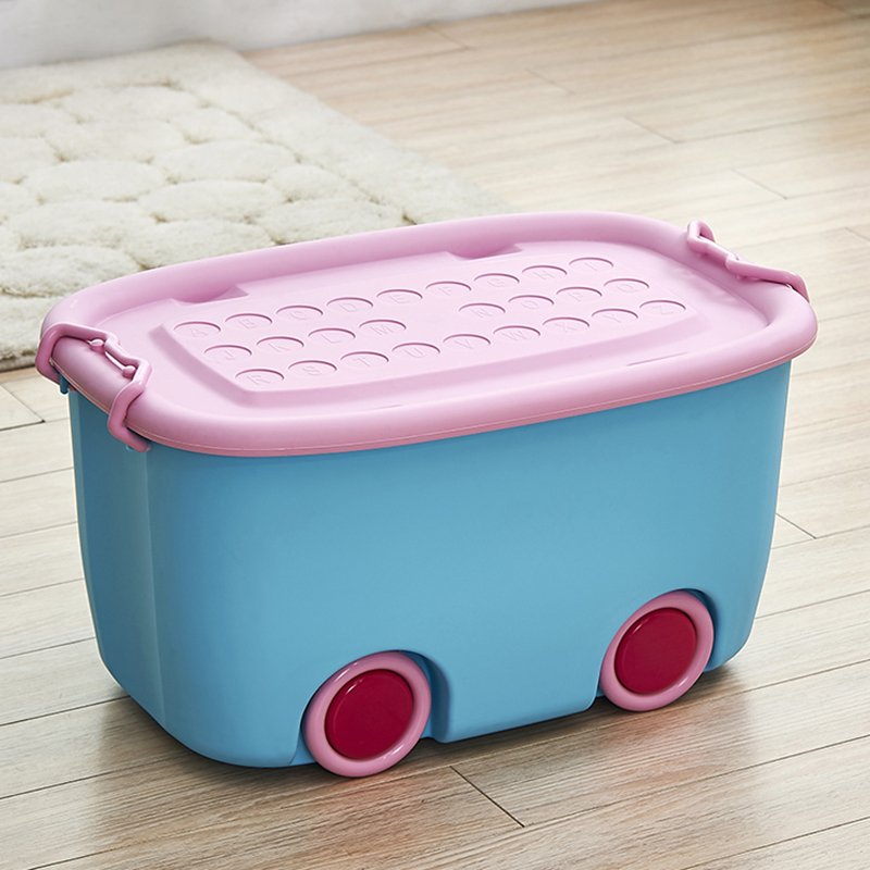 Hot sell Large Home Multi-color Kids Cute Car Plastic storage box Children toy Storage Bin Organizer with wheels