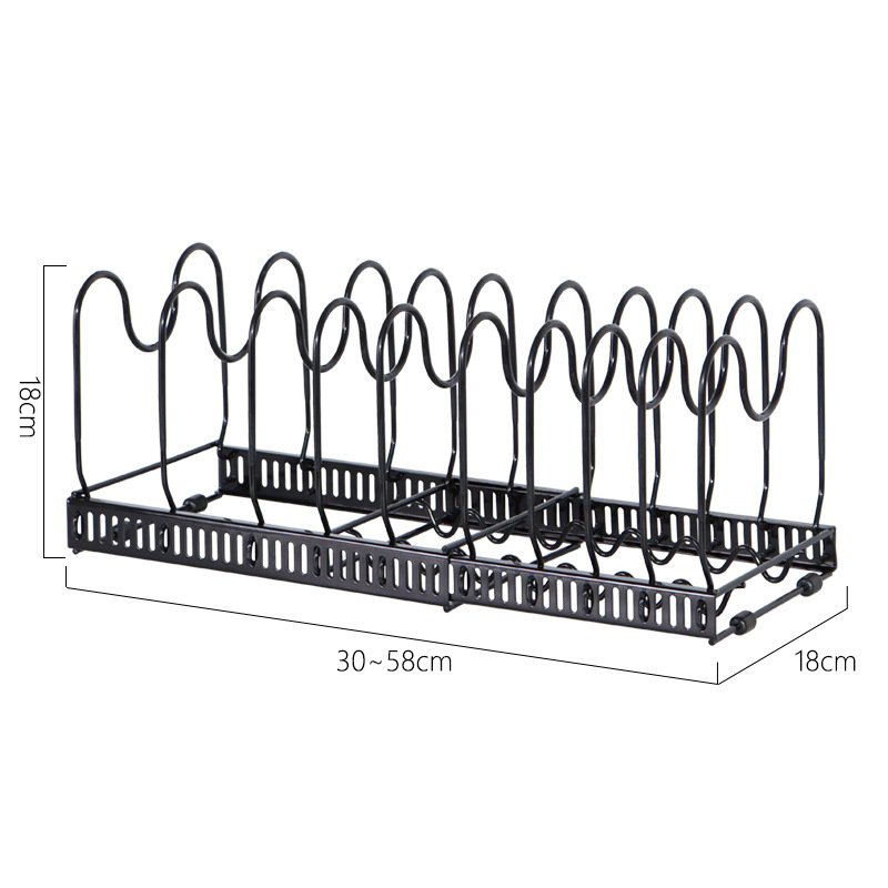 Multi-layer Adjustable Telescopic Pot Cover Frame Multifunctional Wave Kitchen Pantry Organizer