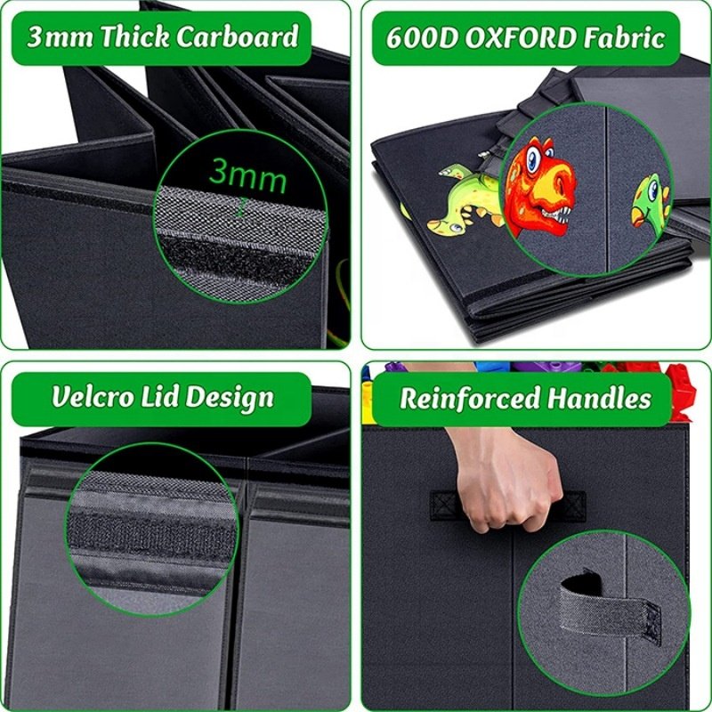 High Quality Foldable Collapsible Large Storage Bin Chest Toy Home Organizer Cube Toys Storage Box with Lid Sundries Fabric
