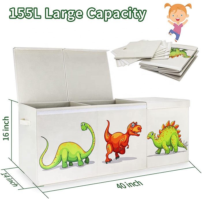 High Quality Foldable Collapsible Large Storage Bin Chest Toy Home Organizer Cube Toys Storage Box with Lid Sundries Fabric