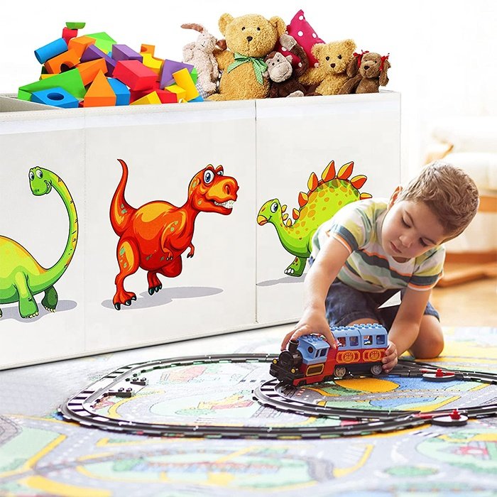 High Quality Foldable Collapsible Large Storage Bin Chest Toy Home Organizer Cube Toys Storage Box with Lid Sundries Fabric