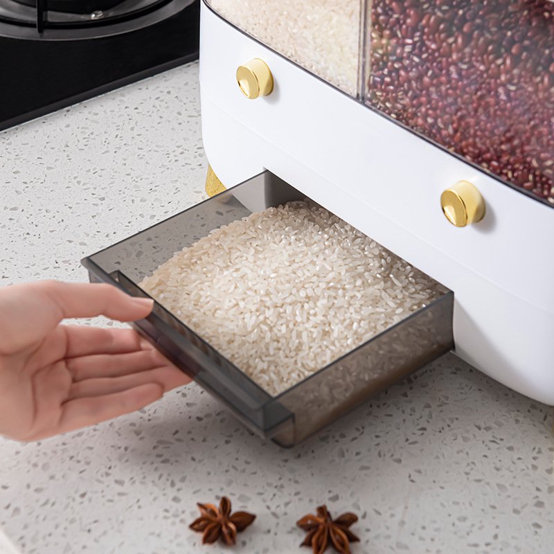 Six grain bucket household kitchen multi-grain bucket insect proof storage box transparent rice storage box