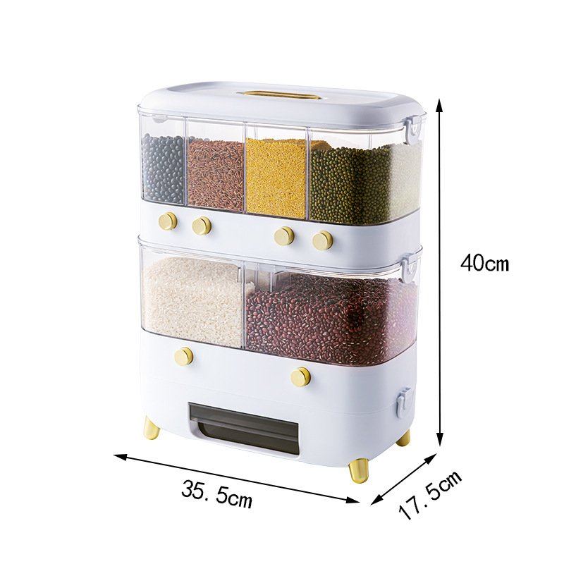 Six grain bucket household kitchen multi-grain bucket insect proof storage box transparent rice storage box