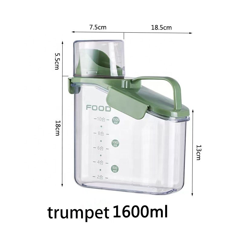 Hot Selling 1600ml Capacity Sealed Food Storage Container New Kitchen Accessory with Measuring Cup for Grain & Rice