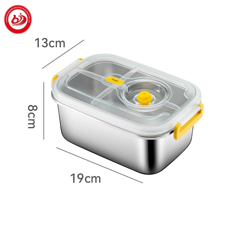 Leak proof multiple sizes thermal vacuum vegetable fridge fresh storage container box SUS304 with plastic lid