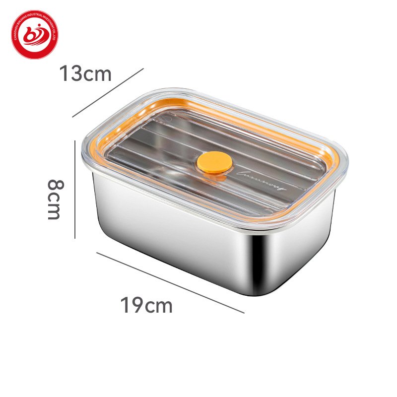 Leak proof multiple sizes thermal vacuum vegetable fridge fresh storage container box SUS304 with plastic lid