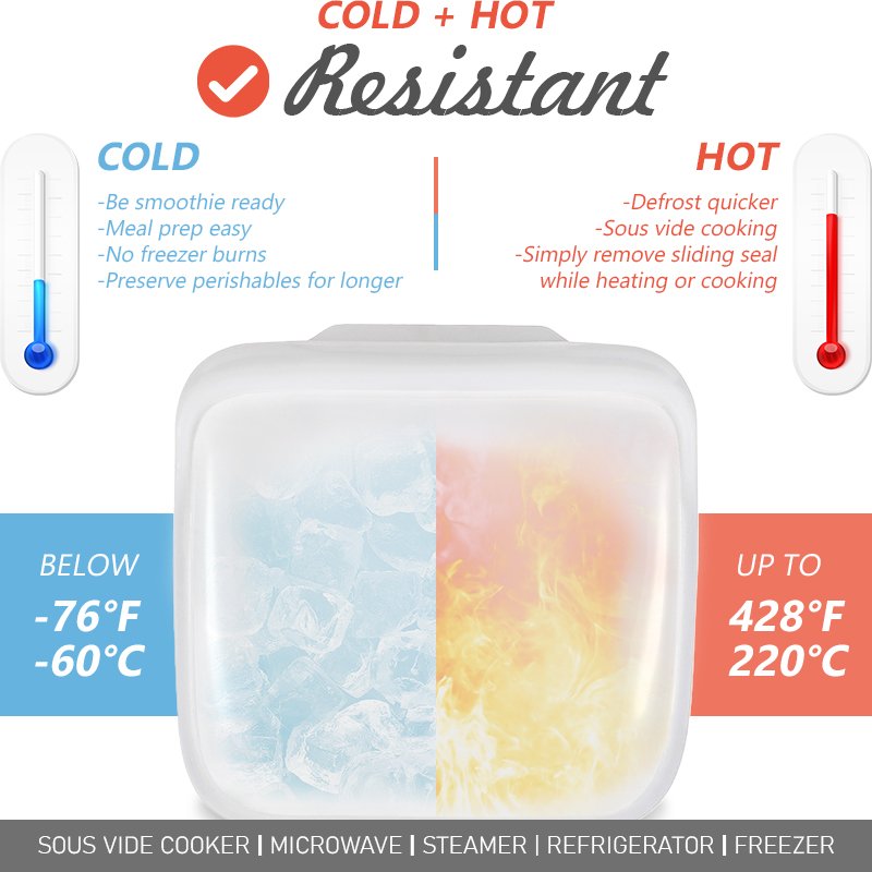 Silicone Food Storage Containers Leakproof Containers Reusable Stand Up Zip Shut Bag Cup Fresh Bag Food Storage Bag Fresh Wrap