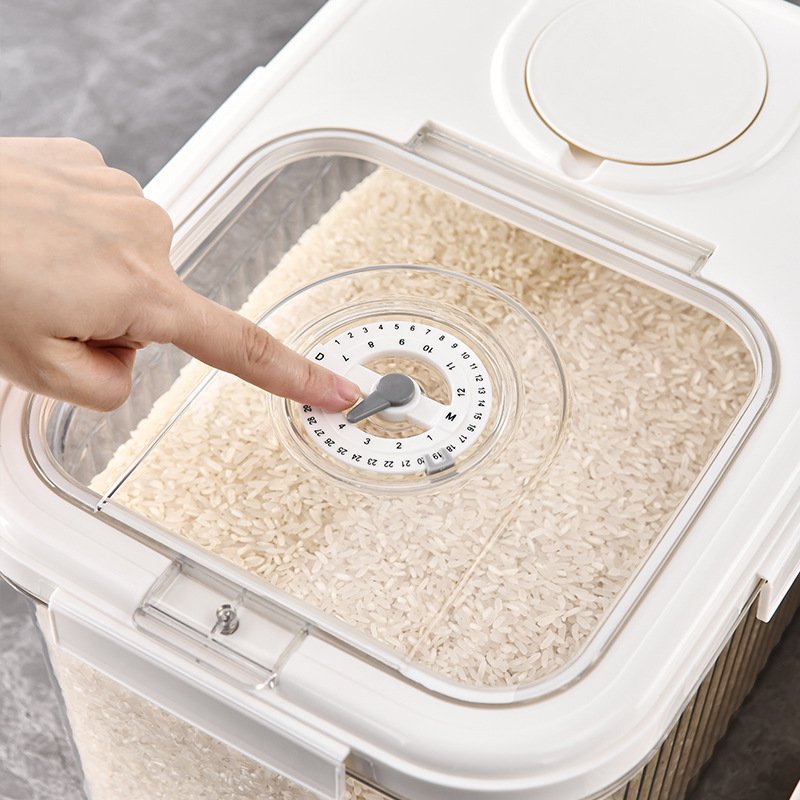 Kitchen Cereal Rice Container Storage Dispenser Storage Container 10Kg With Airtight Lid