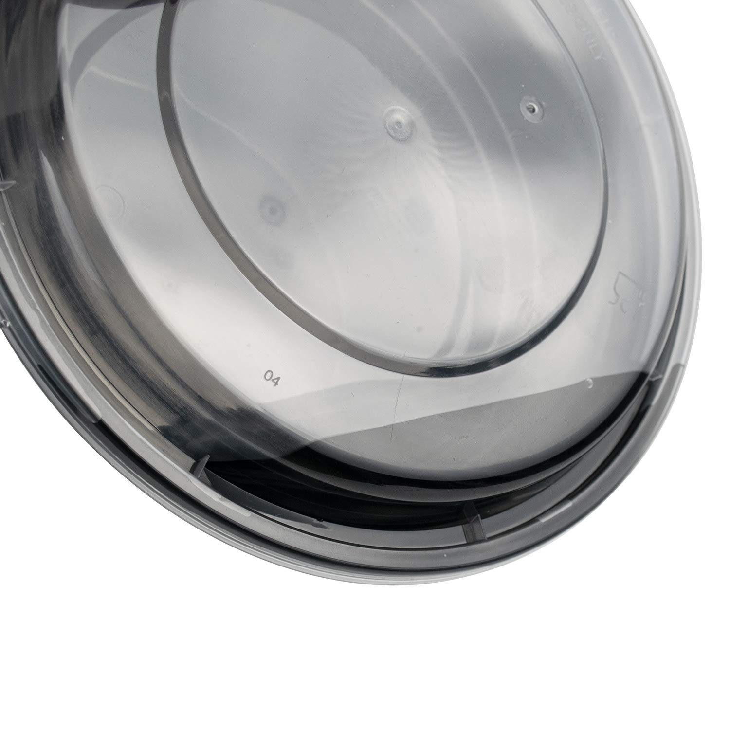 Meal Prep Containers for Food Storage Disposable Black Round Plastic Food Containers Lunch Boxes Bowls with Lids